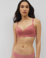 Luxe Wireless Bra with Lace Back - CLAY ROSE | Soma Women