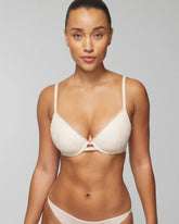 Plunge Bra with Lace - PALE SAND | Soma Women