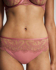 Tattoo Lace Embroidered High Leg Panty - ANTIQUE PINK | Soma Women