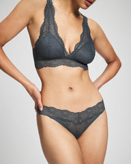 Embraceable Thong Panty with Crochet Lace - PETROL | Soma Women