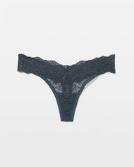 Embraceable Thong Panty with Crochet Lace - PETROL | Soma Women