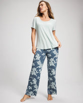 Short Sleeve + Pant Pajama Set - REFLECTION BLOOMS TAP | Soma Women
