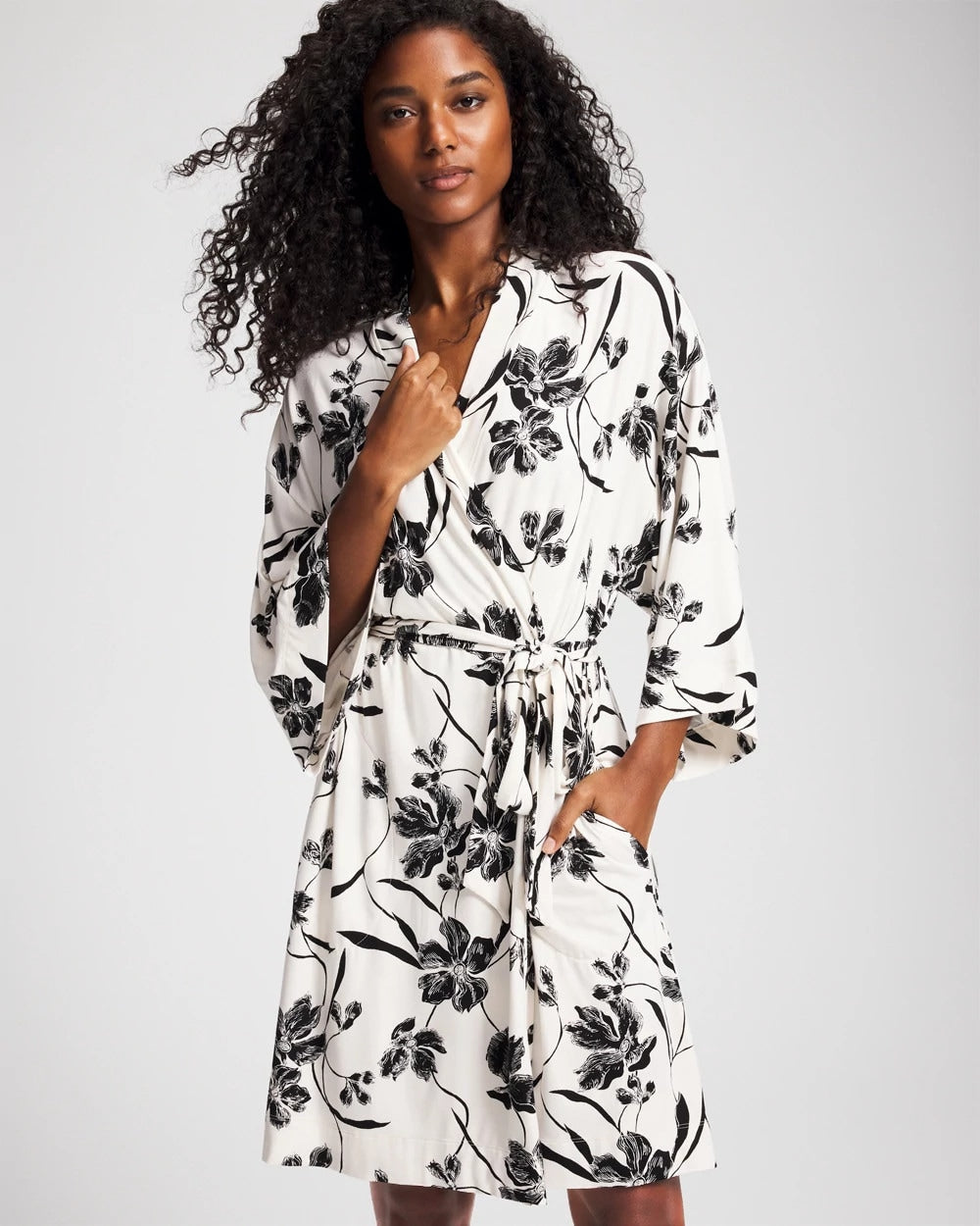 Short Robe - REFLECTION BLOOMS CHAMP | Soma Women