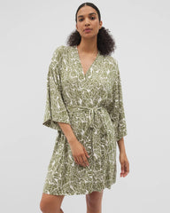 Short Robe - PALMTASTIC VETIVER/CHAMP | Soma Women