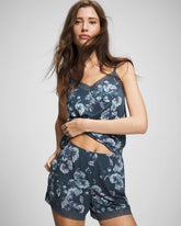Lace-Trim Pajama Shorts - FLORA SHIMMER PETROL | Soma Women