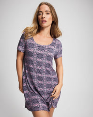 Short Sleeve Scoop Neck Sleepshirt - HAVEN TILE MINI LILAC WIN | Soma Women