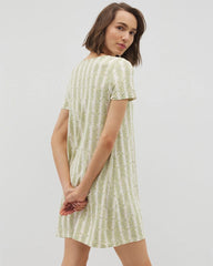 Short Sleeve Scoop Neck Sleepshirt - CHILL STRIPE CHAMPAGNE | Soma Women