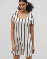 Short Sleeve Scoop Neck Sleepshirt - HAMPTON STRIPE BLACK | Soma Women
