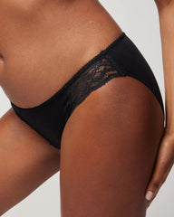 Cotton Blend Bikini Panty with Lace - BLACK | Soma Women