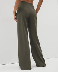 High-Waist Wide-Leg Pants - DARK GRAY OLIVE | Soma Women