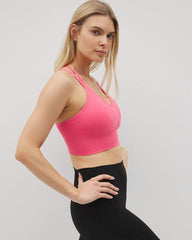 Longline Bra with Strappy Back - CAMELLIA ROSE | Soma Women
