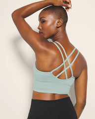 Longline Bra with Strappy Back - CHINOIS GREEN | Soma Women