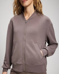 Modern Modal Bomber Jacket - DARK TAUPE | Soma Women