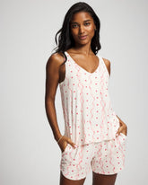 Shirred Strap Pajama Tank - COQUETTE VALENTINE CHAMP | Soma Women