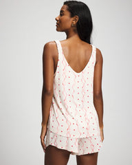 Shirred Strap Pajama Tank - COQUETTE VALENTINE CHAMP | Soma Women