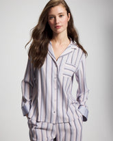 Long-Sleeve Notch Collar - RELAX STRIPE BLUE OPAL | Soma Women