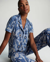 Short Sleeve Notch Collar Pajama Top - BOTANICAL TILE SUNDOWN | Soma Women