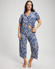 Piped Crop Pajama Pants - BOTANICAL TILE SUNDOWN | Soma Women
