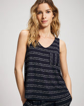 V-Neck Pajama Tank - BOHO STRIPE NAVY | Soma Women