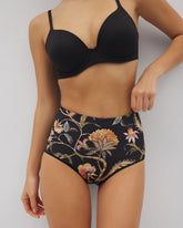 High-Waist Brief Panty - JAIPUR FLORAL BLACK | Soma Women