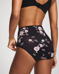 High-Waist Brief Panty - NOSTALGIA FLORA M BLACK | Soma Women