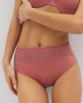 Vanishing Edge Microfiber Modern Brief Panty with Lace - CLAY ROSE | Soma Women