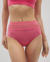 Vanishing Edge Microfiber Modern Brief Panty with Lace - CAMELLIA ROSE | Soma Women