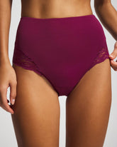 Tummy High-Waist Brief Panty with Lace - POMEGRANATE WINE | Soma Women