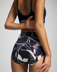 Tummy High-Waist Brief Panty with Lace - NOUVEAU FLORA MINI NAVY | Soma Women