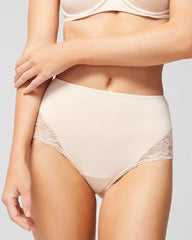 High-Waist Brief Panty with Lace - PALE SAND | Soma Women