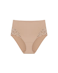 High-Waist Brief Panty with Lace - WARM AMBER | Soma Women
