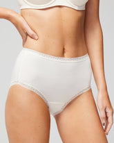Cotton Brief Panty with Lace Trim - IVORY | Soma Women