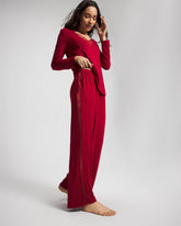 Lace Relaxed Wide Leg Pajama Pant - PAINT THE TOWN RED | Soma Women
