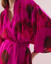 Silk Chiffon Short Robe - VA VA BLOOMS PINK | Soma Women
