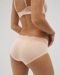 Embraceable Hipster Panty with Crochet Lace Waist - PEACH PARFAIT | Soma Women