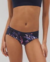 Hipster Panty with Enchanting Lace - BLOOM BRIGHTLY MINI NAVY | Soma Women