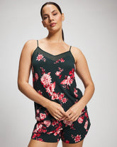 Mesh Trim Pajama Cami - COTTAGE FLORAL GREEN | Soma Women