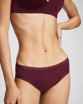 Cotton Hipster Panty with Lace Trim - VELVET PLUM | Soma Women
