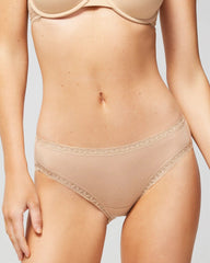 Cotton Hipster Panty with Lace Trim - WARM AMBER | Soma Women