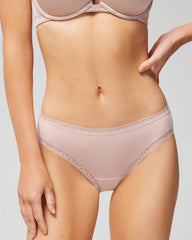 Cotton Hipster Panty with Lace Trim - ADOBE ROSE | Soma Women