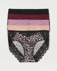 Lace Hipster 5 Pack - DIVINE LEOPARD MULTI PACK | Soma Women