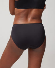 Cotton Blend High-Leg Panty with Lace - BLACK | Soma Women