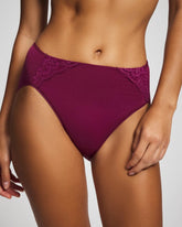 Tummy High-Leg Brief Panty with Lace - POMEGRANATE WINE | Soma Women