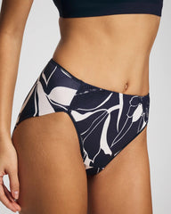 Tummy High-Leg Brief Panty with Lace - NOUVEAU FLORA MINI NAVY | Soma Women
