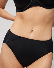 High-Leg Brief Panty with Lace - BLACK | Soma Women