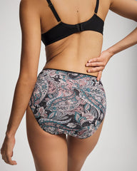 High-Leg Brief Panty - REGAL PAISLEY BLACK MINI | Soma Women