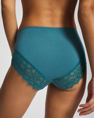 High-Leg Panty with Enchanting Lace - CERULEAN TEAL | Soma Women