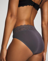 High-Leg Panty with Enchanting Lace - GRAY INK | Soma Women