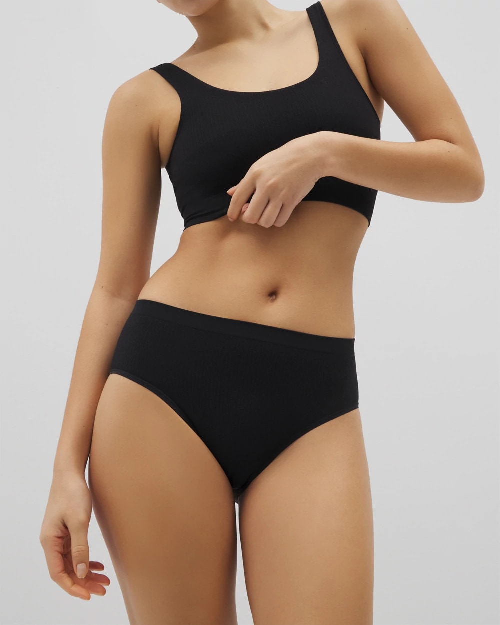 Seamless Rib High-Leg Panty - BLACK | Soma Women