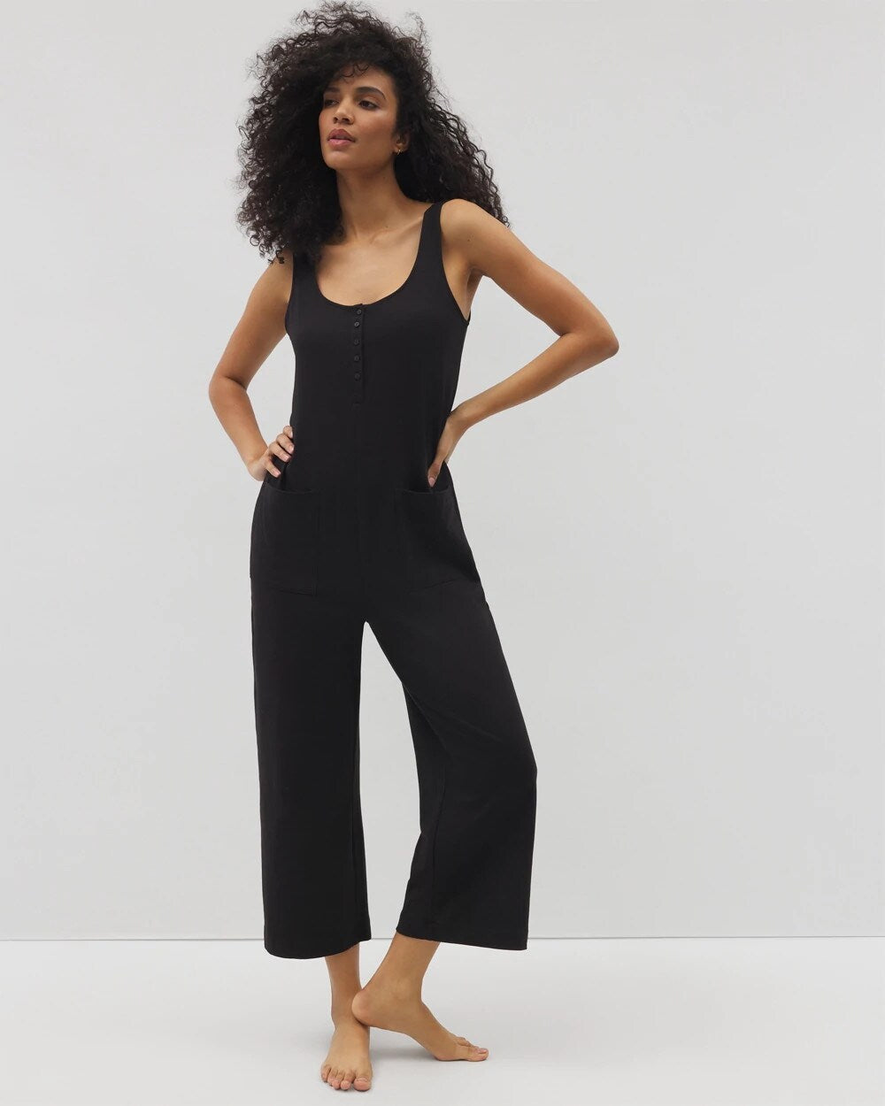 Henley Jumpsuit - BLACK | Soma Women